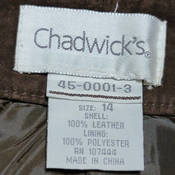Chadwick's 100% Leather Pants Dark Brown - Size 14 - Picture 5 of 5